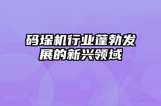碼垛機行業蓬勃發展的新興領域