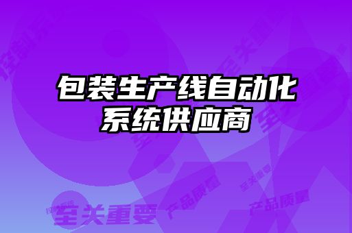 包裝生產線自動化系統供應商