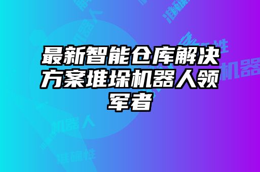 最新智能倉庫解決方案堆垛機器人領軍者