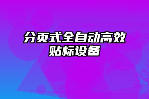 分頁(yè)式全自動(dòng)高效貼標(biāo)設(shè)備