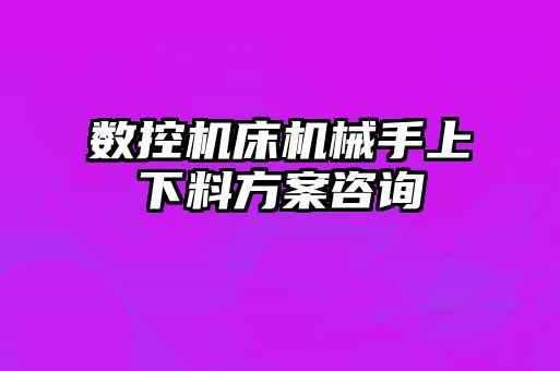 數控機床機械手上下料方案咨詢