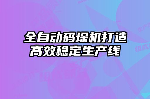 全自動碼垛機打造高效穩定生產線