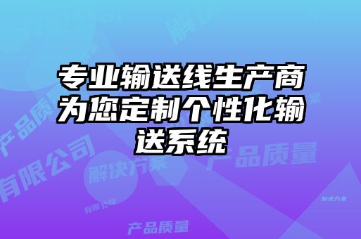專業輸送線生產商為您定制個性化輸送系統