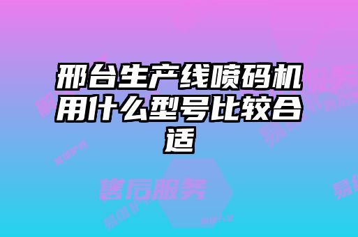 邢臺生產線噴碼機用什么型號比較合適