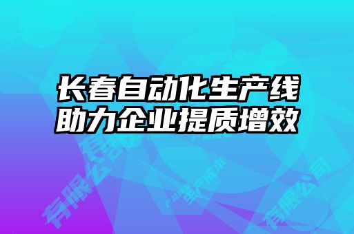 長春自動(dòng)化生產(chǎn)線助力企業(yè)提質(zhì)增效