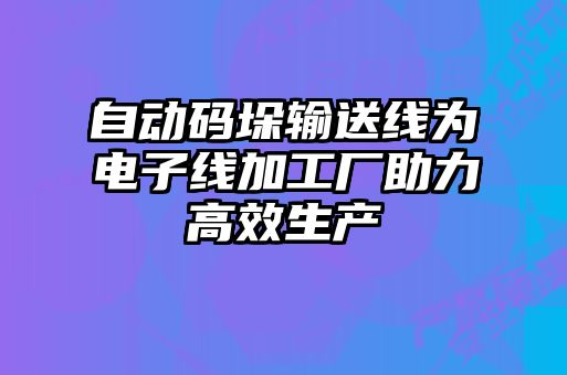 自動碼垛輸送線為電子線加工廠助力高效生產