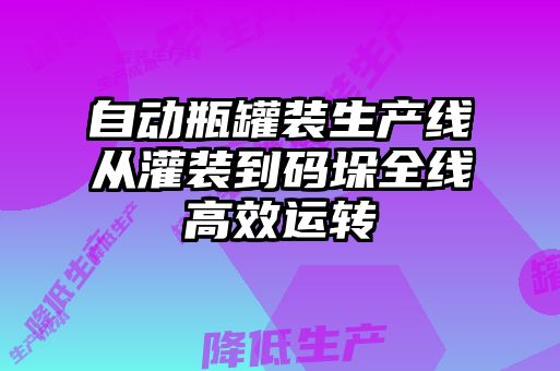 自動瓶罐裝生產線從灌裝到碼垛全線高效運轉