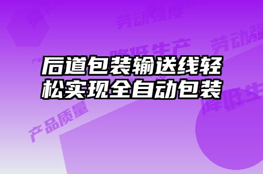 后道包裝輸送線輕松實現全自動包裝