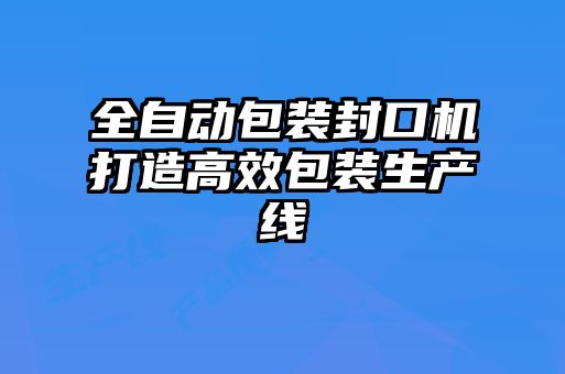 全自動包裝封口機打造高效包裝生產線