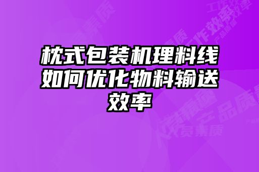 枕式包裝機理料線如何優化物料輸送效率