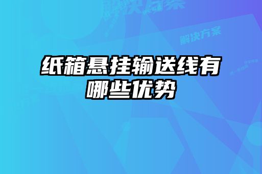 紙箱懸掛輸送線有哪些優勢