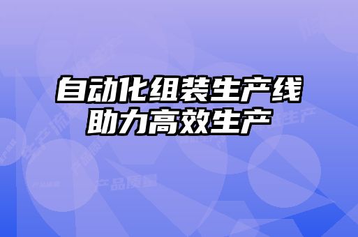 自動化組裝生產線助力高效生產